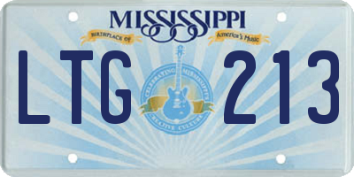 MS license plate LTG213