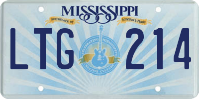 MS license plate LTG214