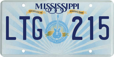MS license plate LTG215