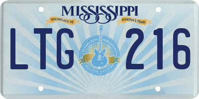 MS license plate LTG216