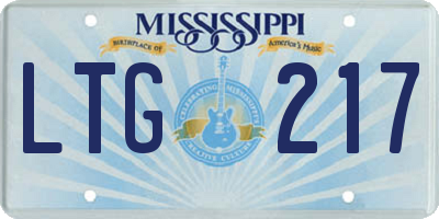 MS license plate LTG217