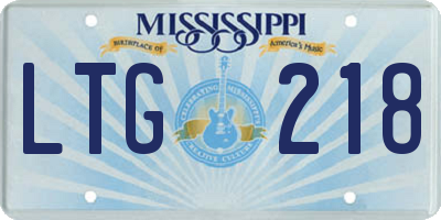 MS license plate LTG218