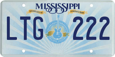 MS license plate LTG222