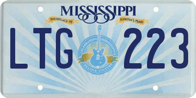 MS license plate LTG223