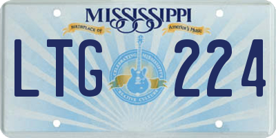 MS license plate LTG224