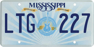 MS license plate LTG227