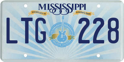 MS license plate LTG228