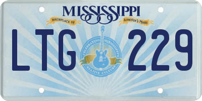 MS license plate LTG229