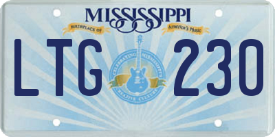 MS license plate LTG230