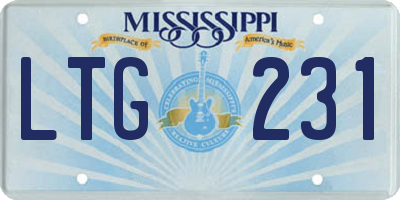 MS license plate LTG231