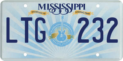 MS license plate LTG232