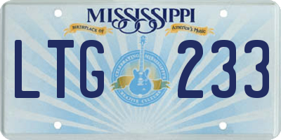 MS license plate LTG233