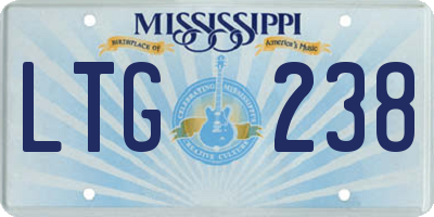 MS license plate LTG238