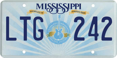 MS license plate LTG242