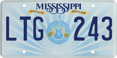 MS license plate LTG243