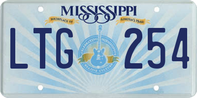 MS license plate LTG254