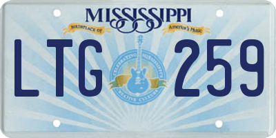 MS license plate LTG259