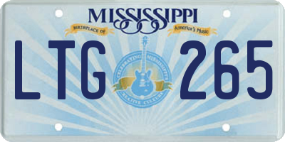 MS license plate LTG265