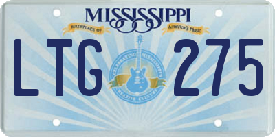 MS license plate LTG275