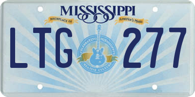 MS license plate LTG277