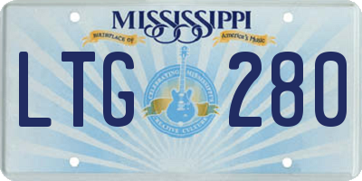 MS license plate LTG280