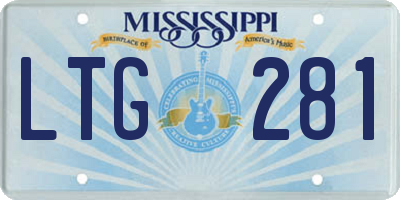 MS license plate LTG281