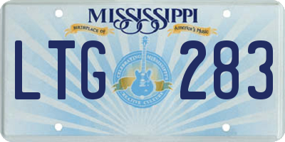 MS license plate LTG283