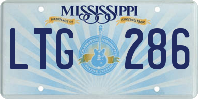 MS license plate LTG286