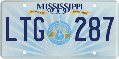MS license plate LTG287