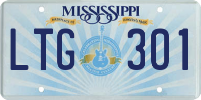 MS license plate LTG301