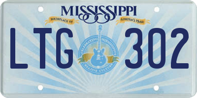 MS license plate LTG302