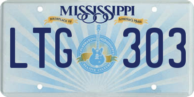 MS license plate LTG303