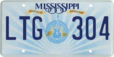 MS license plate LTG304