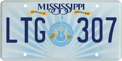 MS license plate LTG307