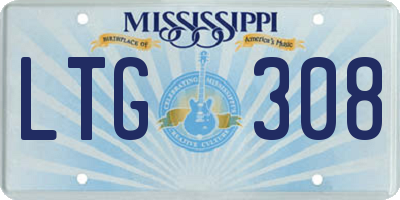 MS license plate LTG308