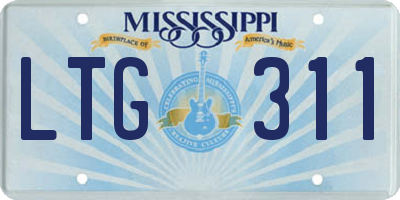 MS license plate LTG311