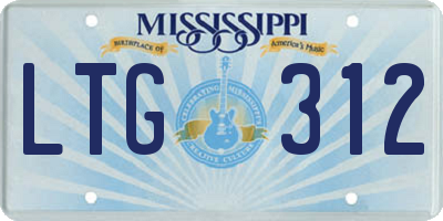 MS license plate LTG312