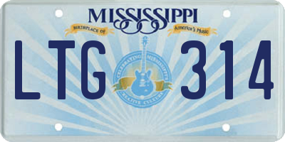 MS license plate LTG314