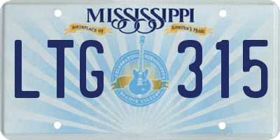 MS license plate LTG315