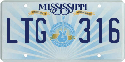 MS license plate LTG316