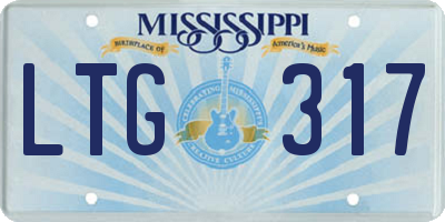 MS license plate LTG317