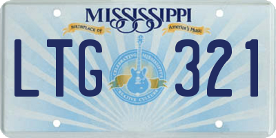 MS license plate LTG321