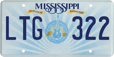 MS license plate LTG322