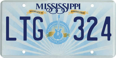 MS license plate LTG324
