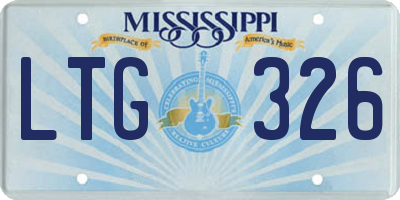 MS license plate LTG326
