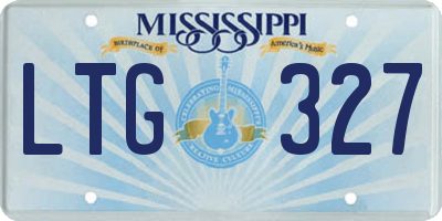 MS license plate LTG327