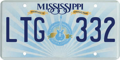 MS license plate LTG332