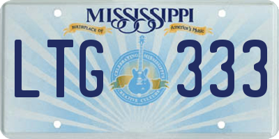 MS license plate LTG333