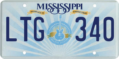 MS license plate LTG340