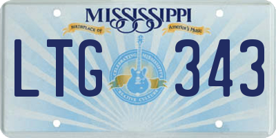 MS license plate LTG343